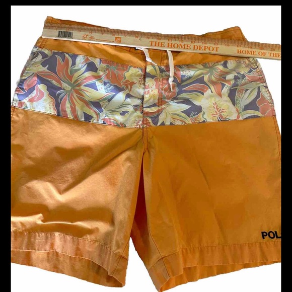 VTG 90's Ralph Lauren Polo Hawaiian style Lined Swim Trunks Men's M Shorts logo - Picture 2 of 12